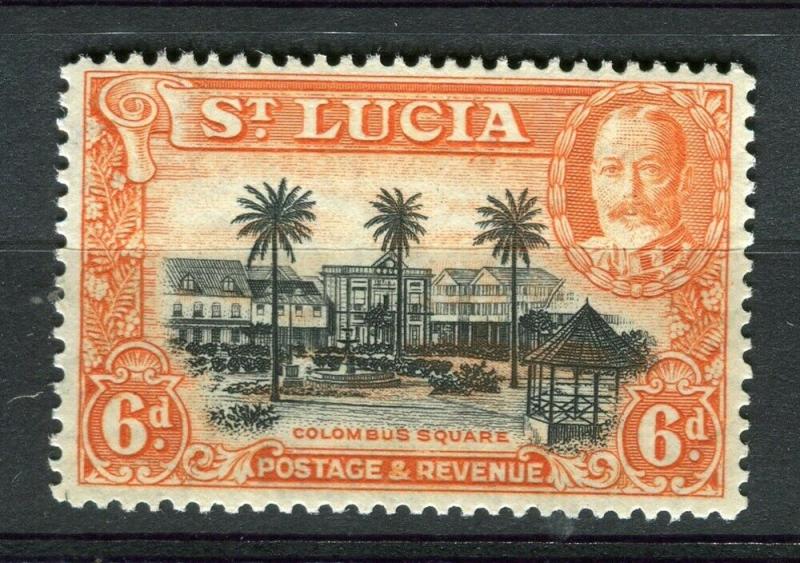 ST. LUCIA; 1936 early GV issue fine Mint hinged 6d. value