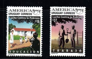 2005 Uruguay America issue fight against poverty education work #2147-2148 **MNH