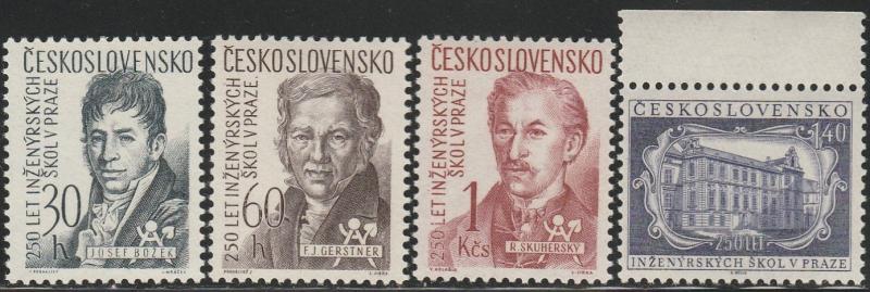 Czechoslovakia, #807-810 Unused From 1957
