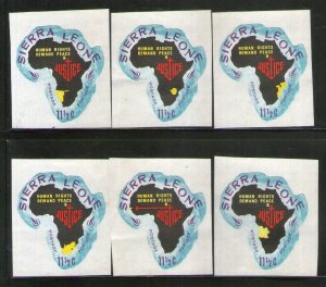 Sierra Leone 1968 11½c Different Maps Odd Shaped 6v MNH # 2453