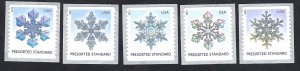 United States #4722-25 Presorted Std (10¢) Snowflakes. 5 coil singles. MNH