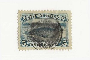 Newfoundland Sc #54 5c seal used with SON cancel VF