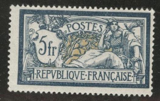 France Scott 130 MH* 5fr 1900-1929 regular issue CV$125