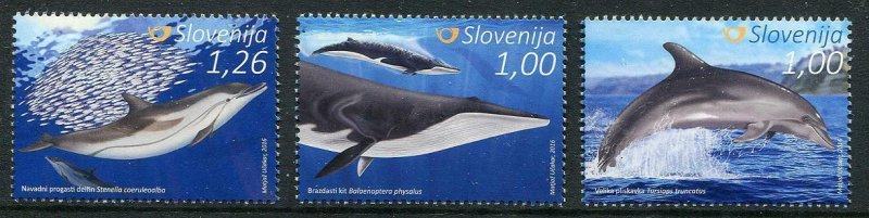 HERRICKSTAMP NEW ISSUES SLOVENIA Sc.# 1190-92 Dolphins & Whales