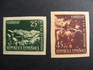 Spain imperf army division Sc 602-3 MH  603 small thin, check them out!