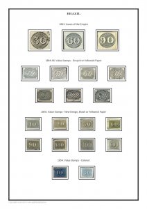 Brazil Brasil 1843-2021 PDF (DIGITAL)  STAMP ALBUM PAGES