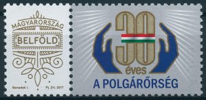 Hungary 2021 MNH Stamps Hungarian Civil Guard 30 Years 1v Set + Label