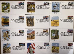 2002 GREETINGS FROM AMERICA COMPLETE SET SUPERB COLOR FDCs & 50 STATES STAMPS