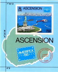 ASCENSION 398 S/S MNH SCV $3.50 BIN $2.25