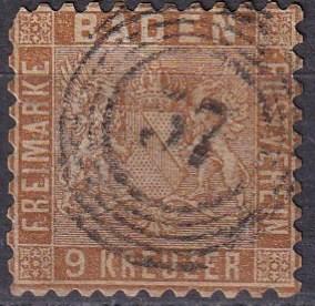 Baden #17 F-VF Used  CV $180.00 (K2079)