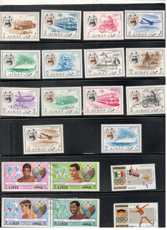 AJMAN COLLECTION ON STOCK SHEET MINT/USED