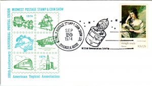 US 100th Anniversary UPU Midwest Stamp Show 1974 ATA Cover