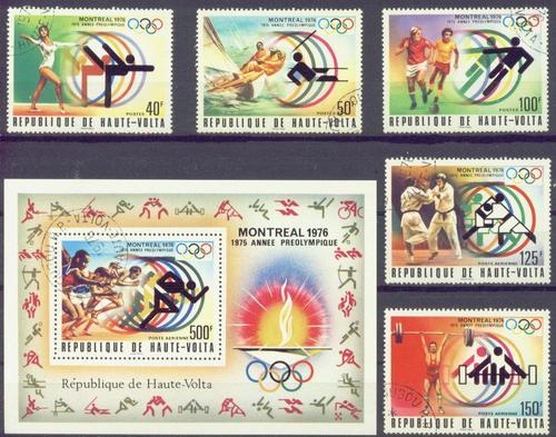 Burkina Faso  387-89,C228-30 Used Montreal Olympics CV $4.05