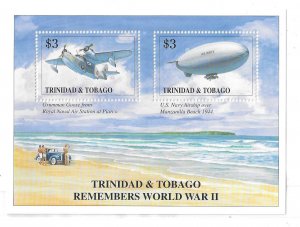 Trinidad & Tobago 1996 Remember World War II Airplane Airship S/S Sc 592 MNH C15