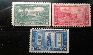  US #617-19 mint hinged e198.4955