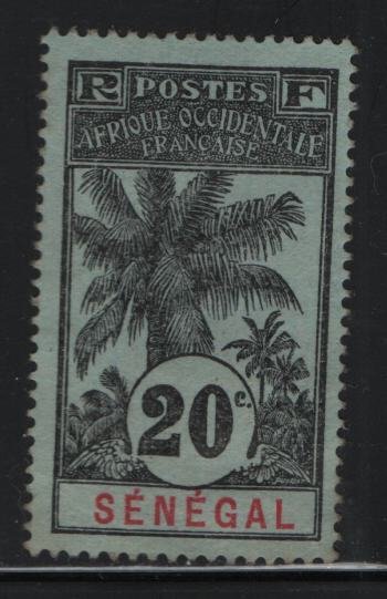 SENEGAL, 63, NO GUM, 1906, STAMPS OF 1892 SURCHARGED