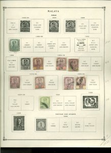 Collection, Malaya & States Part A Scott Pages, 1901/1963 Cat $68, Mint & Used