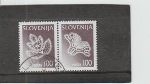 Slovenia  Scott#  304a  Used Pair  (1997  Lace)