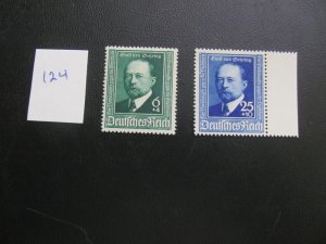 Germany  1940 MNH SC B186-187 SET  XF 15 EUROS (124)