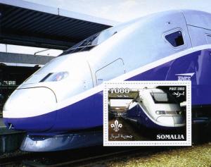 Somalia 2002 Speed Trains s/s Perforated mnh.vf