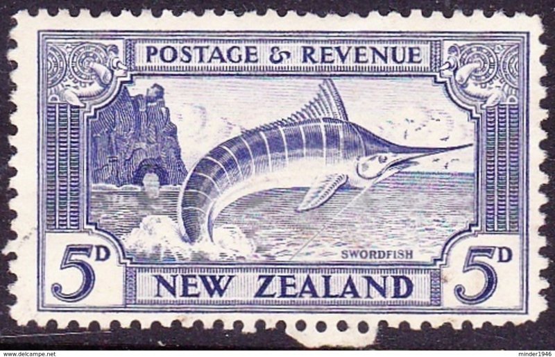 NEW ZEALAND 1941 KGVI 5d Ultramarine SG584b Used