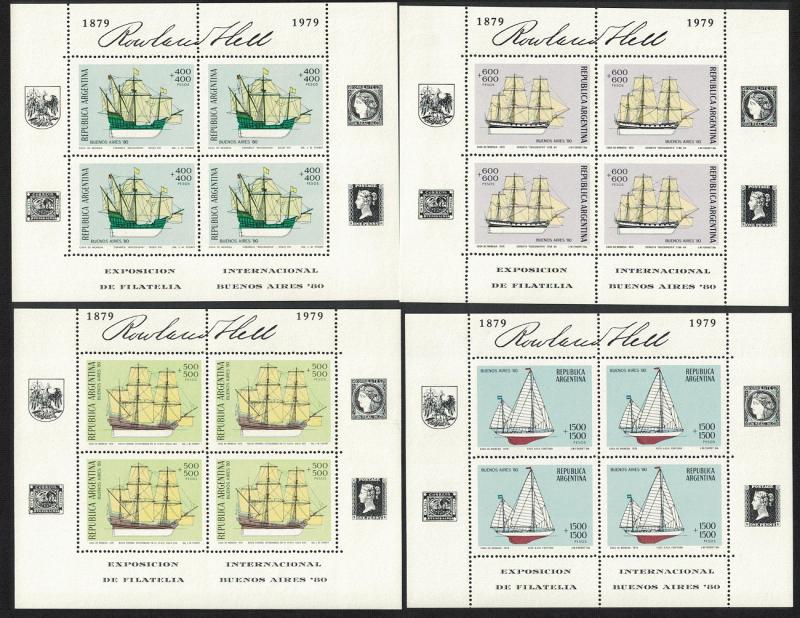 Argentina 'Buenos Aires '80' International Stamp Exhibition 4v Sheetlets