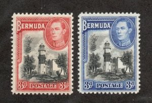 Bermuda - SG# 114 & 114a MH (rem)         -        Lot 0324199