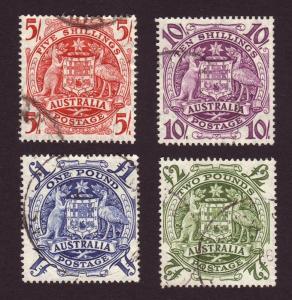 Australia 1949 Sc#218-221, SG#244a-d Set of 4 Coat of Arms USED.