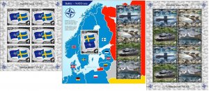 Lithuania 2024 Baltic NATO sea Sweden joins BeePost sheetlets set and block MNH