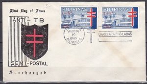 Philippines, Scott cat. B30. Anti-TB Hospital, SURCHARGED. First day cover. ^