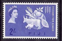 Fiji-Sc#198- id7-unused VLH Omnibus QEII set-Freedom from hunger-1963-