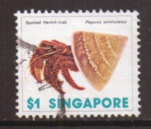 Singapore   #272   used   1977  sea shells  marine life  $1