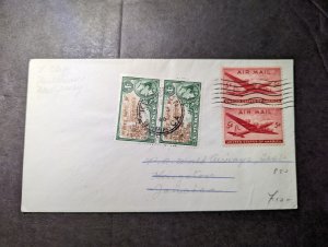 1946 Jamaica USA Dual Postage Cover Kingston Round Trip