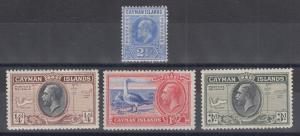 Cayman Islands Sc 10/91 MLH. 1905-1935 issues, 4 different singles