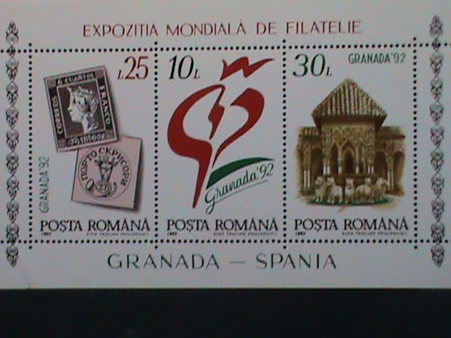 ROMANIA-1992 SC# 3743 GRENADA'92 STAMP SHOW  MNH S/S SHEET-VERY FINE