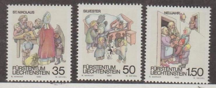 Liechtenstein Scott #952-953-954 Stamps - Mint NH Set