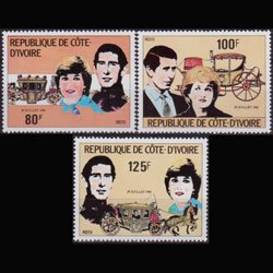 IVORY COAST 1981 - Scott# 593-5 Royal Wedding Set of 3 NH