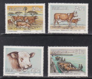 Namibia # 730-733, Simmentaler Cattle, NH, 1/2 Cat.