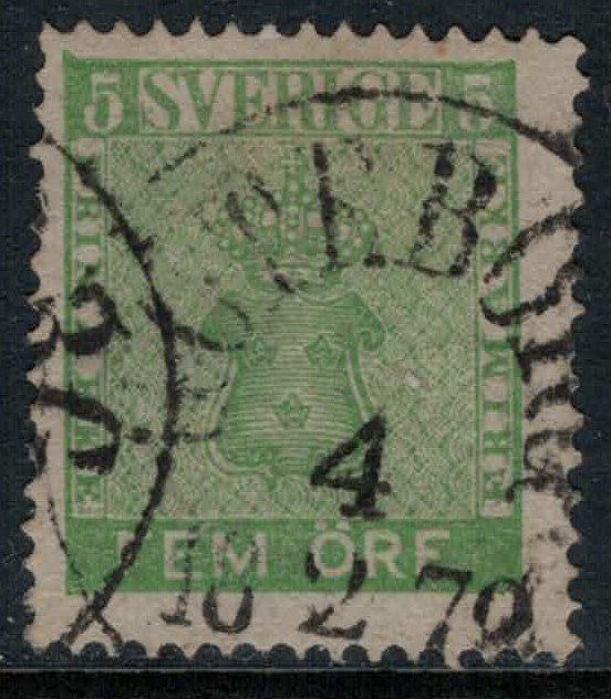 Sweden #6  CV $20.00  Goteborg, Sweden Feb. 18, 1872 cancellation
