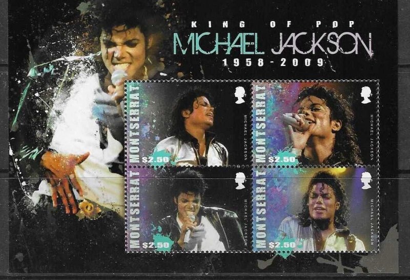 MONTSERRAT SGMS1458 2010 MICHAEL JACKSON   MNH