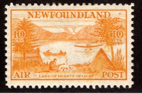 AM15, NSSC, 10¢ Land of Hearts Delight, yellow orange, perf. 11.5, Newfound...