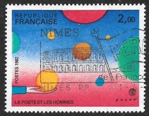 FRANCE 1982 2fr Posts and Mankind PHILEXFRANCE 82 Issue Sc 1819 VFU