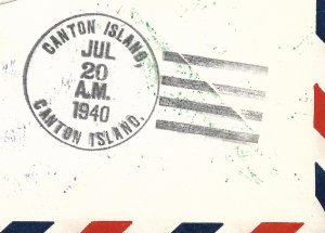 Doyle's_Stamps: Quality First Flight Cover New Caledonia to Canton Island