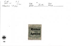 Great Britain, Postage Stamp, #1 Used, 1898 Offices Morocco (AB)