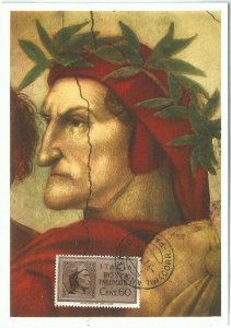 71022 - ITALY - Postal History - MAXIMUM CARD - LITERATURE: Dante 1945-