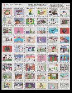 USA CINDERELLA STAMP COMPLETE SHEET. MINT. AMERICAN LUNG ASSOCIATION # 1