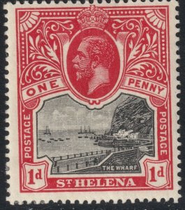 Sc# 62 St. Helena 1912- 1916 KGV The Wharf 1 pence issue MMH CV $5.75