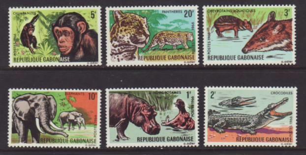Gabon Animals 203-208 MNH VF