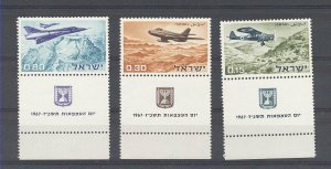 ISRAEL 1967 AIRFORCE PLANES SET  MNH 