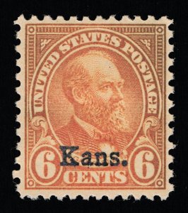 VERY AFFORDABLE GENUINE SCOTT #664 F-VF MINT OG NH 1929 KANSAS OVERPRINT #19585